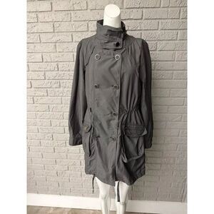 Betty Jackson Black Women’s Gray Double Breasted Utility Jacket Size 12